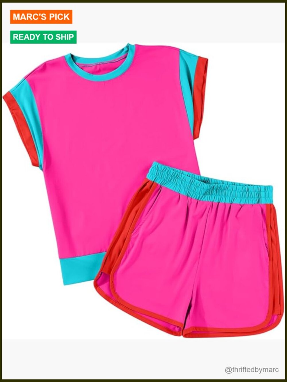 Girls Summer Outfit Set Size 6-15 Years Polyester Cotton Blend Casual Shorts Tee